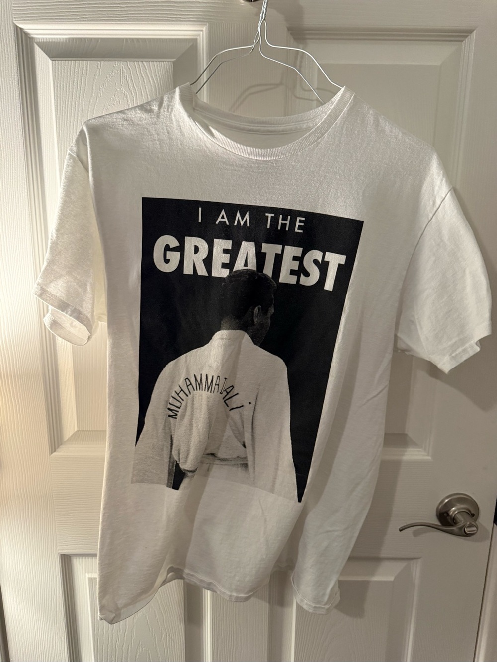 White Graphic 'I Am The Greatest' Muhammad Ali T-Shirt